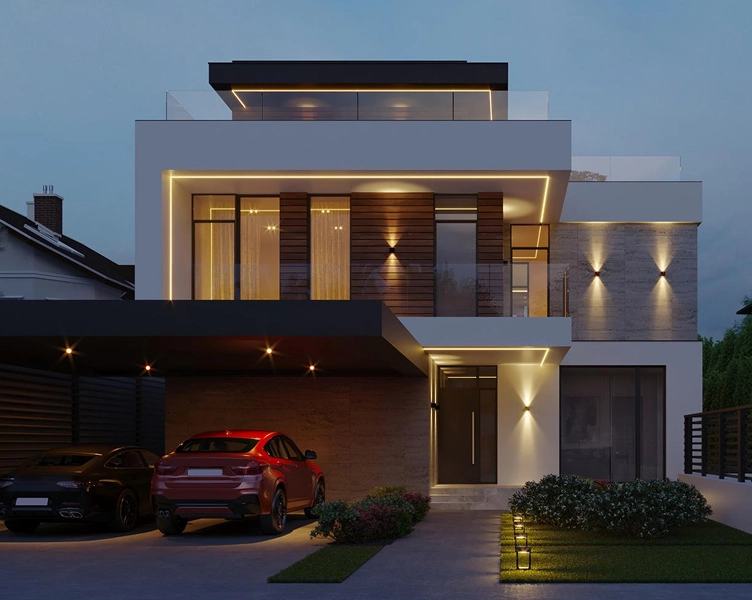Modern villa exterior